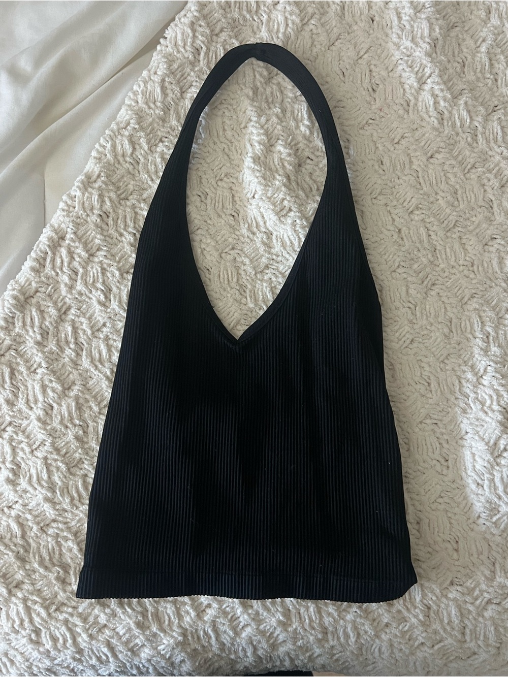 Urban Outffiters Black Ribbed Halter Tank Top